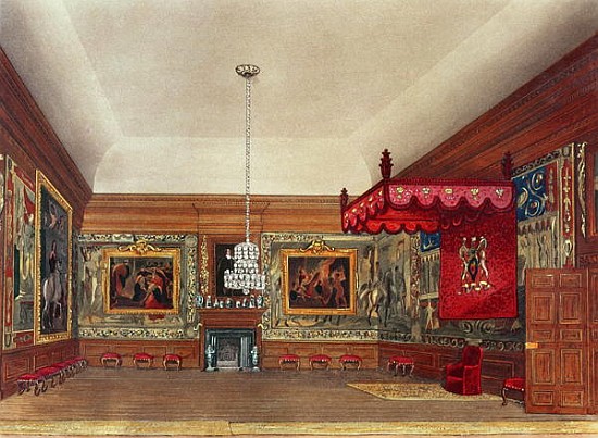 The Throne Room, Hampton Court from Pyne''s ''Royal Residences'' von William Henry Pyne