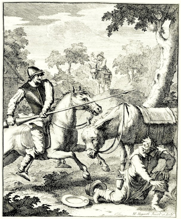Illustration für das Buch "Don Quijote" von M. de Cervantes von William Hogarth