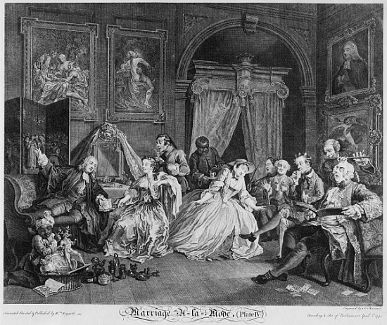 Marriage a la Mode, Plate IV, The Toilette von William Hogarth