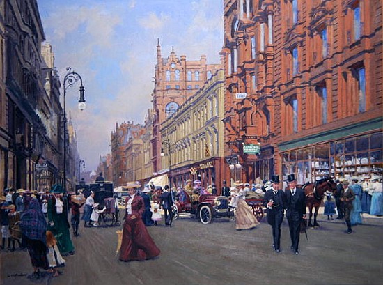 ''Buchanan Street in 1910'' (oil on board)  von William  Ireland