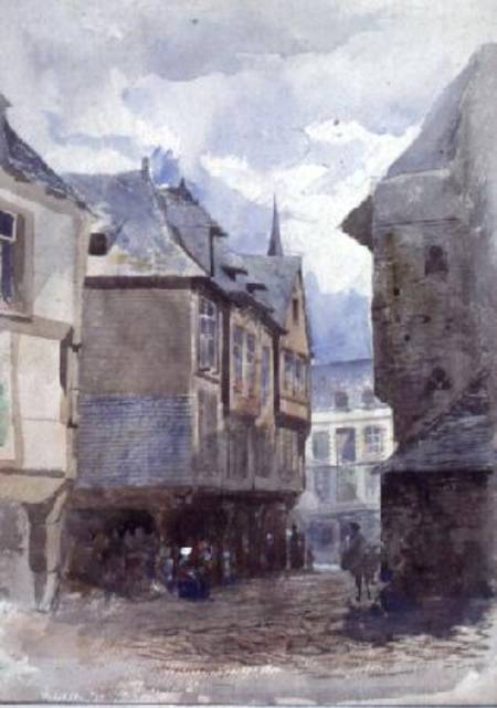 A Street in Dinan, France von William Linnaeus Casey