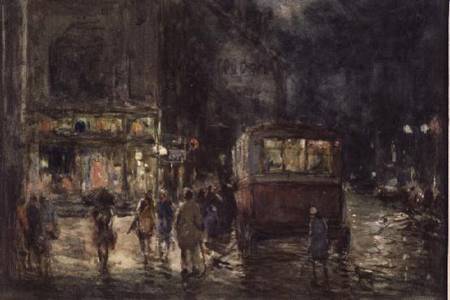 The Picture House, A Rainy Night, Kendal von William Manners