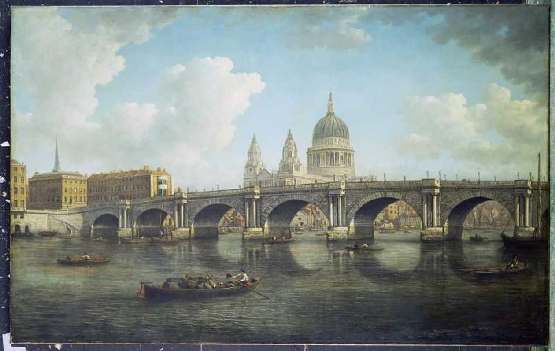 London, Blick auf Blackfriars Bridge und St. Paul Cathedral von William Marlow
