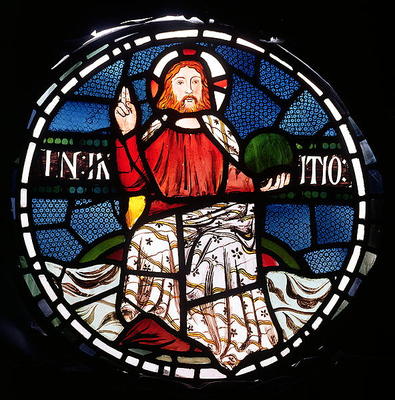 'In the Beginning', detail from the Creation Window, 1861 (stained glass) (detail of 120153) von William  Morris