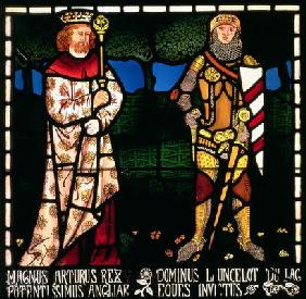 King Arthur and Sir Lancelot, 1862 (stained glass) 1893