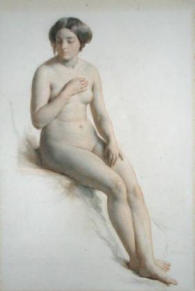 Nude Study of a Girl 1854 cil &