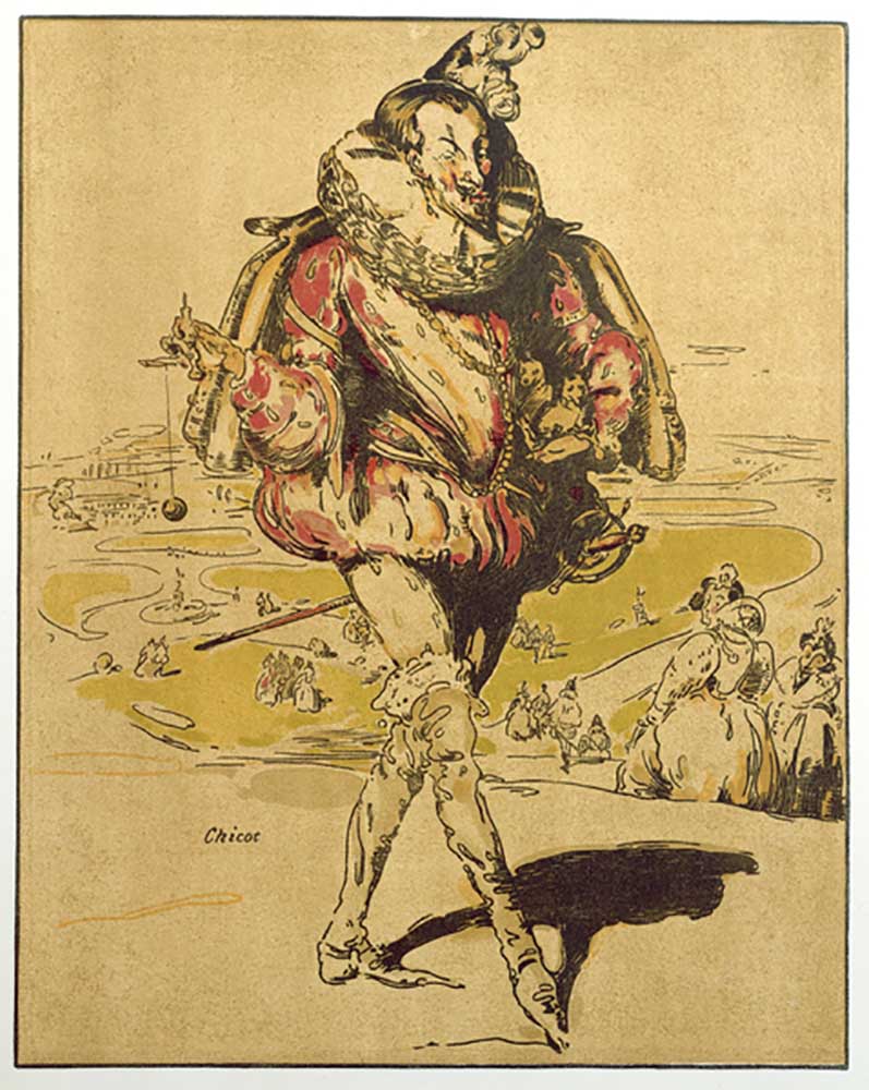 Chicot, Illustration aus Characters of Romance, erstmals 1900 veröffentlicht von William Nicholson