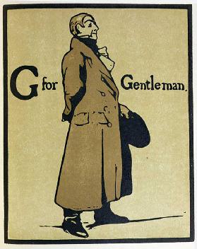 G ist für Gentleman, Illustration aus An Alphabet, herausgegeben von William Heinemann, 1898 1898
