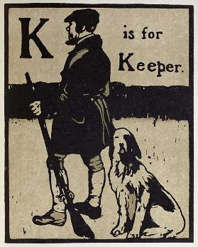 K ist für Bewahrer, Illustration aus An Alphabet, herausgegeben von William Heinemann, 1898 1898