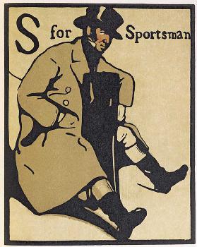S für Sportler, Illustration aus An Alphabet, herausgegeben von William Heinemann, 1898 1898