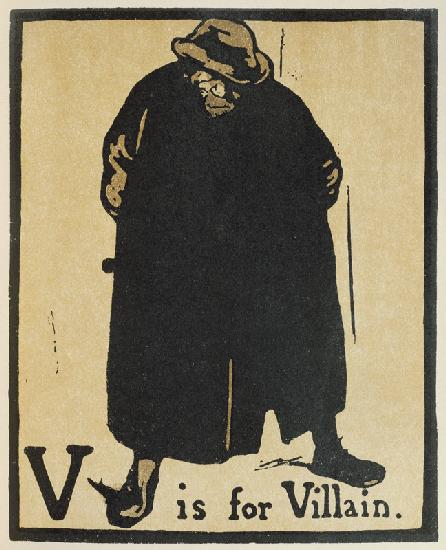 V steht für Villain, Illustration aus An Alphabet, Pub. 1898 1898