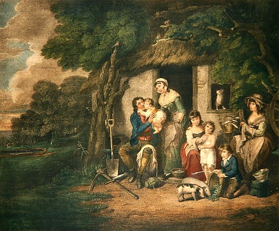 Saturday Evening, 1795 (colour engrving) von William Nutter