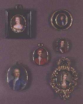 Miniatures from LtoR, TtoB: Frances Teresa Stuart, Duchess of Richmond and Lennox (for detail see 97 2nd Duke o