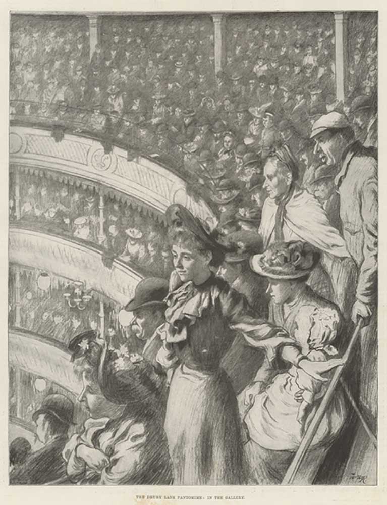 Die Drury Lane Pantomime in der Galerie von William Russell