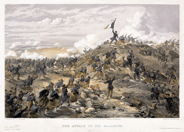 Attacke auf das Fort am 7. September 1855 von William Simpson