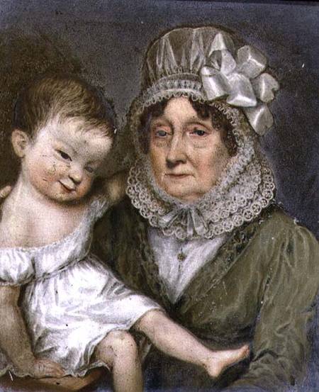 Mother of Agnes FitzHerbert with one of her grandchildren von William the Elder Corden