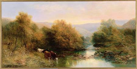 Cattle on the Dart in Autumn von William Widgery