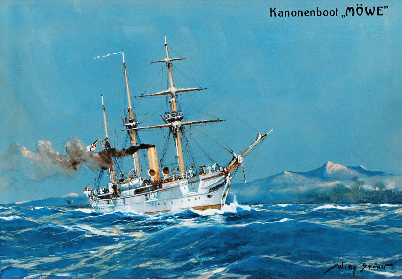 Das Kanonenboot "Möwe" von Willy Stöwer