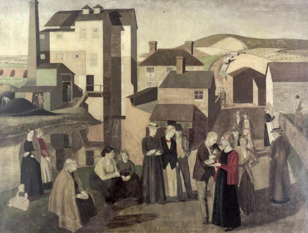 Eine Szene in einer Dorfstraße mit, Mill-Hands Conversing von Winifred Knights