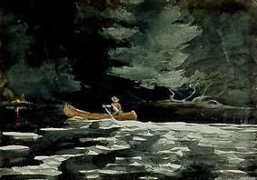 Im Kanu zurück zum Camp. von Winslow Homer