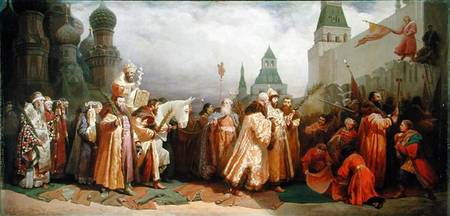 Palm Sunday Procession under the Reign of Tsar Alexis Romanov (1629-76) von Wjatscheslaw Grigor. Schwarz