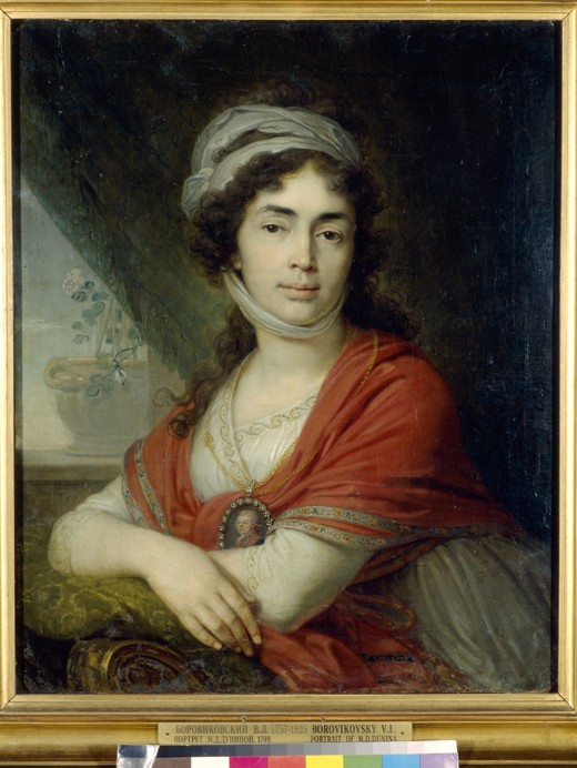 Porträt von Maria (Marfa) Dmitriewna Dunina, geb. Norowa von Wladimir Lukitsch Borowikowski