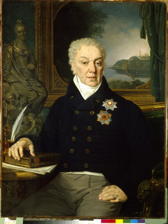 Porträt von Staatssekretär Dmitri Prokowjewitsch Troschtschinski (1754-1829) von Wladimir Lukitsch Borowikowski