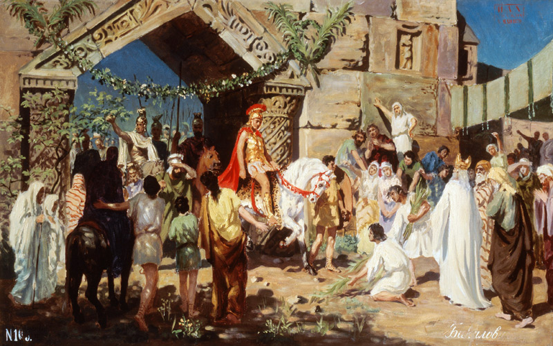 Alexander der Große vor den Toren von Jerusalem von Wladyslaw Bakalowicz