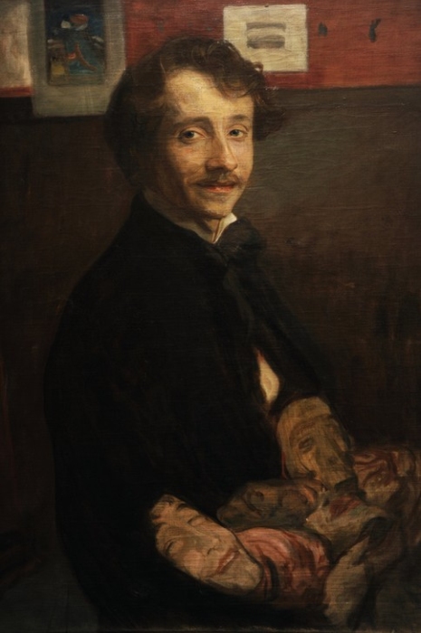 Self-portrait with masks von Wojciech Weiss