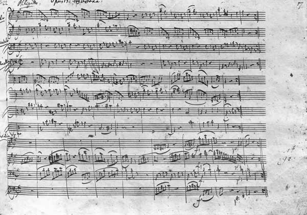 Trio in G major for violin, harpsichord and violoncello (K 496) 1786 (13th page) von Wolfgang Amadeus Mozart