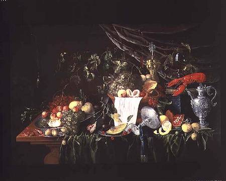 Still Life with Fruit and a Lobster von Wouter Mertens