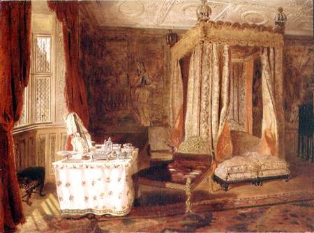 Interior of a Bedroom at Knole, Kent von W.S.P. Henderson
