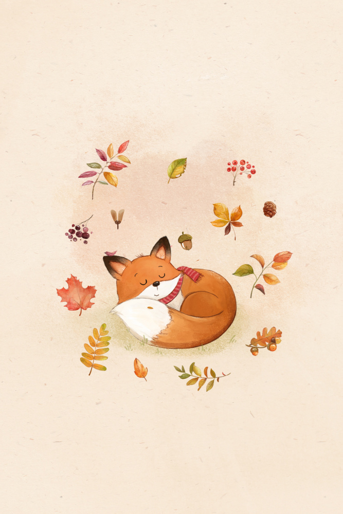 Fuchs im Herbstlaub von Xuan Thai