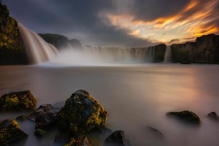 Godafoss-Sonnenuntergang