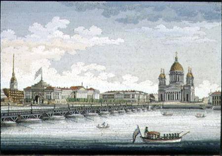 View from the River Neva over St. Isaac's Square and St. Isaac's Bridge von Yegor Yakovlevich Vekler