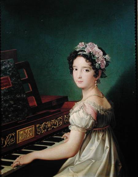 The Artist's Daughter at the Clavichord von Zacarias Gonzalez Velazquez