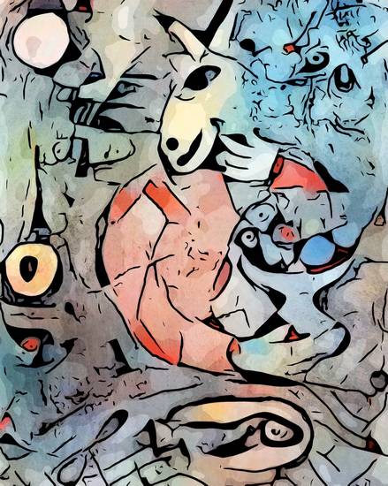 Miro trifft Chagall (La veste rouge) 2022
