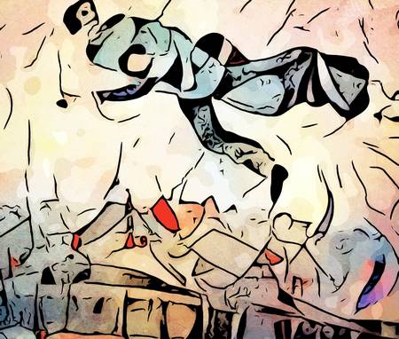 Miro trifft Chagall (Über der Stadt) 2022