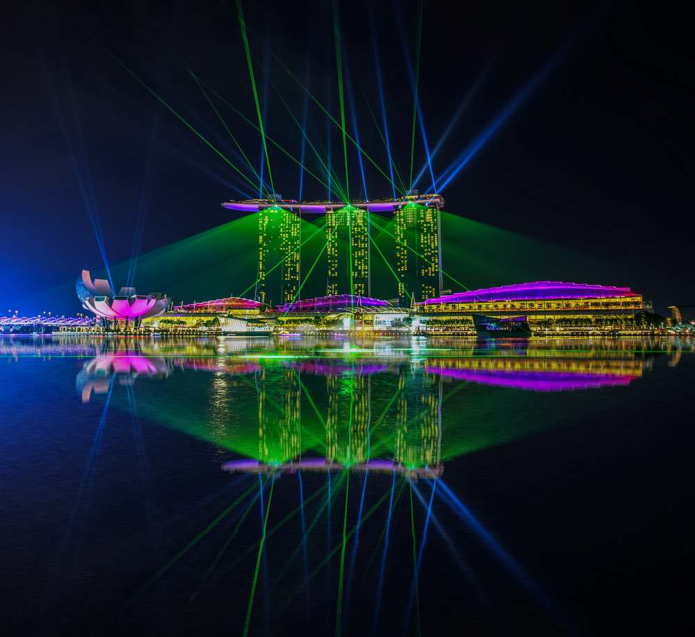 Singapore Marina Bay Sands Hotel Laser Light Show "WONDERFUL" von Zexsen Xie