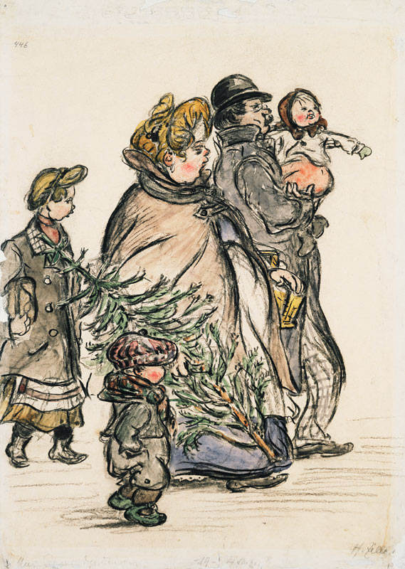 Weihnachtseinkäufe von Heinrich Zille